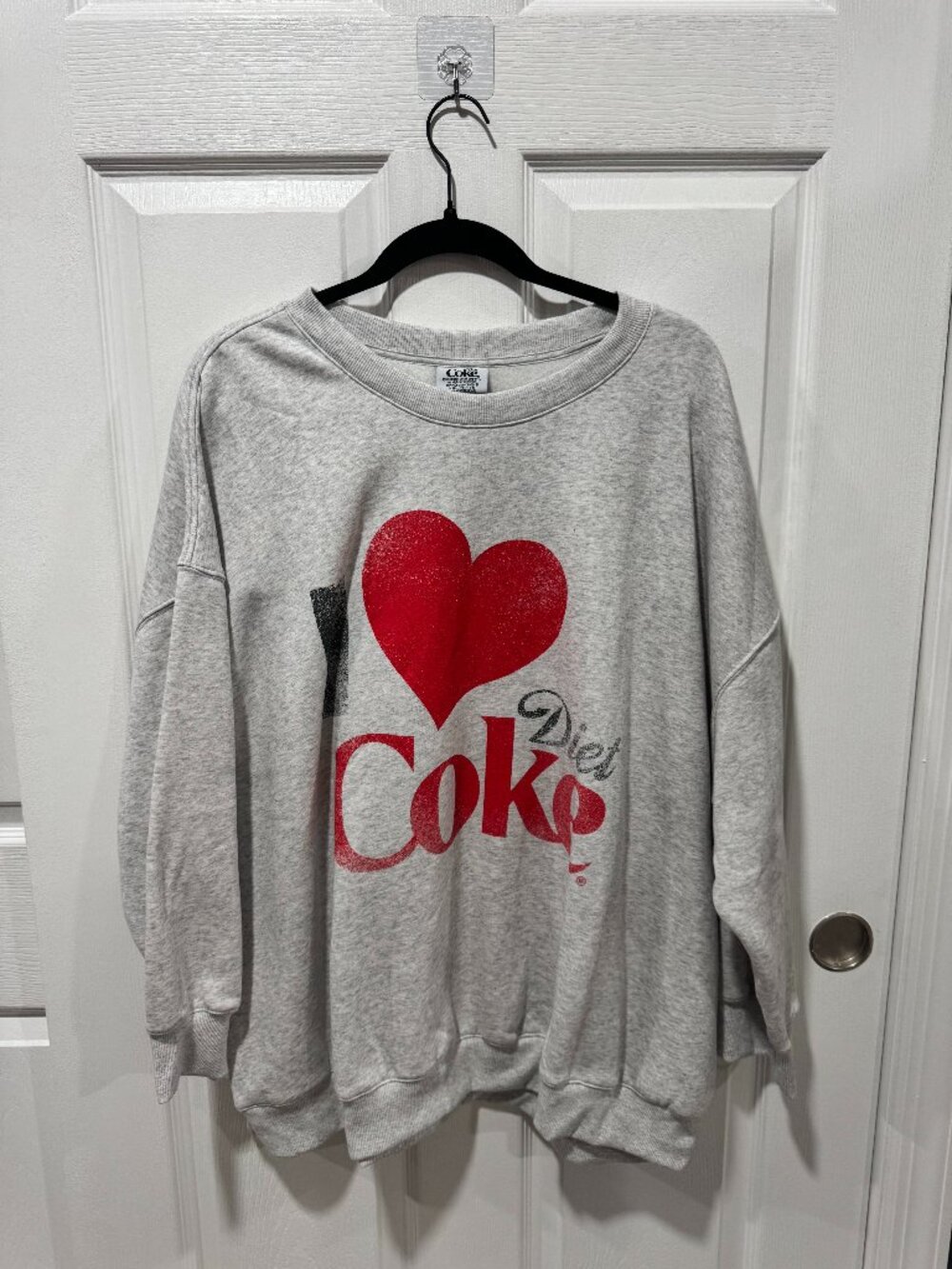 Diet Coke heart graphic gray sweatshirts XXL petite